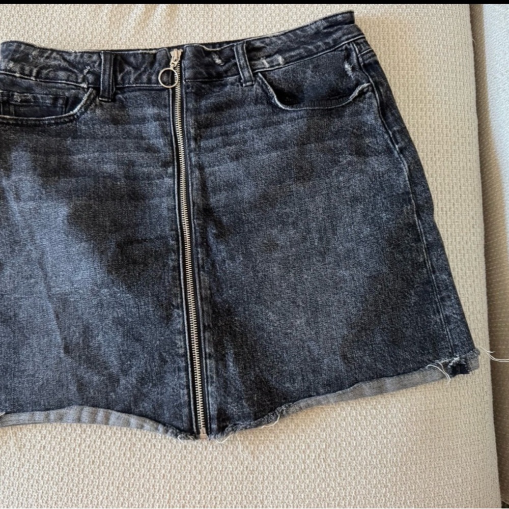 PAIGE Black Denim Mini Skirt